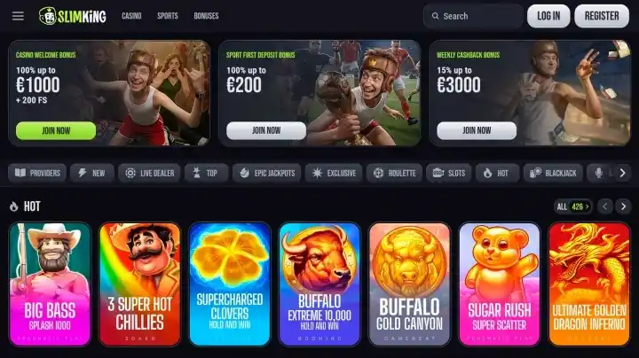 Slimking Casino welcome bonus offer